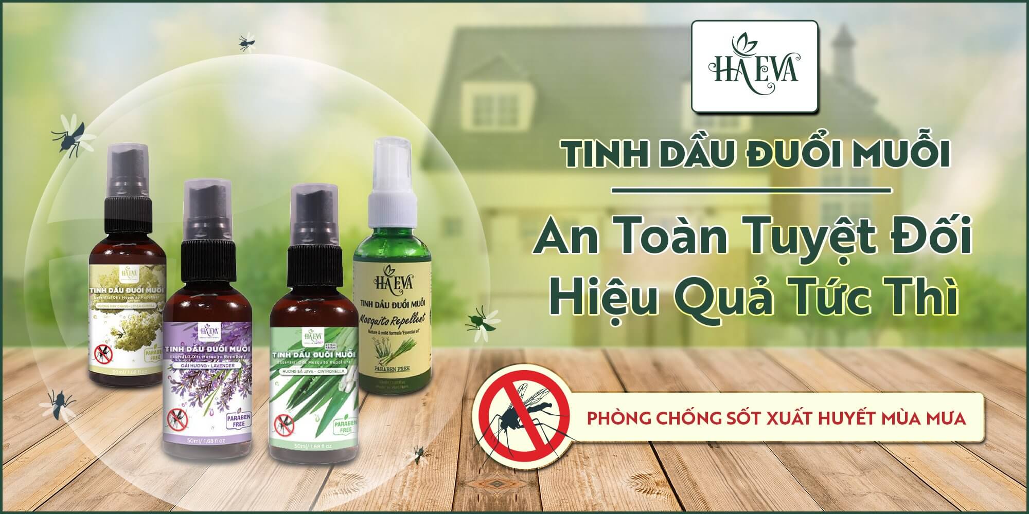 Tinh dầu đuổi muỗi mùa mưa hiệu quả tốt nhất dành cho gia đình bạn